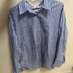UNIQLO 青と白のストライプ 長袖シャツ XL