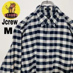 usa古着 Jcrew ネルシャツ　M ネイビー　ホワイト　チェック