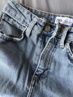 ZARA ザラ ストレートデニム ジーンズ カットオフ ダメージ加工　34