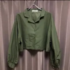 OFALO オリーブグリーン クロップドシャツ サイズM
