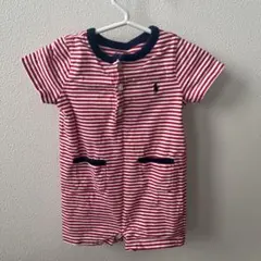 【美品】ストライプロンパース9m