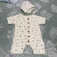 【美品】BBAMMA ロンパース　帽子付き　80㎝　花柄