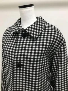 チェック柄　ロングコート　ミラオーウェン