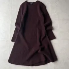 現行タグ✨セオリー Aライン リブニットワンピース ウール バーガンディ S