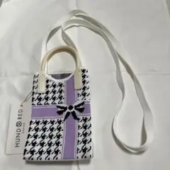 HUNDRED ハウンドトゥース スマホショルダーバッグ