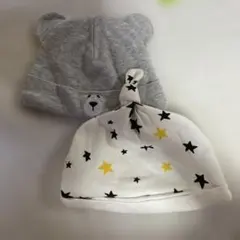 ベビー帽子2点セット クマ耳&星柄