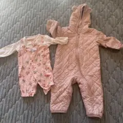 a*す様 ベビー　アウター　花柄ロンパースセット