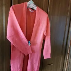 RayCassinレイカズン可愛いオレンジややロングカーディガンフリー