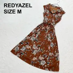 レディアゼル　花柄プリーツワンピース　大人ガーリー　Aライン　ベルト（1053）