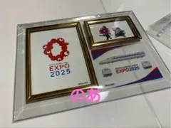 関西万博　ICOCA　ミャクミャク×イコちゃん　ガラス製フォトフレーム