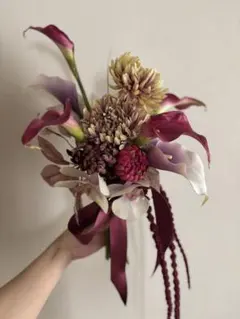 アシンメトリーブーケ ピンク・ホワイト・パープル