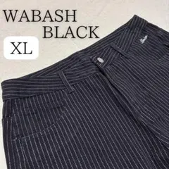 黒XL】 ストライプ デニム パンツ ウォバッシュ ヒッコリー ワーク 