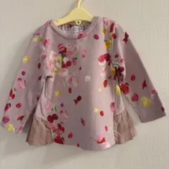 hakkababy 花柄フリル裏起毛トレーナー・カットソー