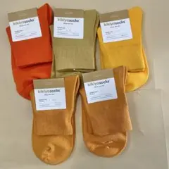 新品レディースソックス5足　可愛い黄色　オレンジ色　シンプル ki kiya靴下