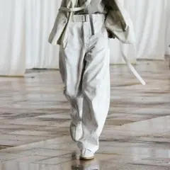 LEMAIRE Light Gray Twisted Belted Pants