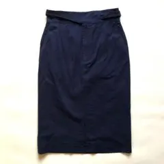 ★美品★ラルフローレン シアサッカー スカート タイト ネイビー サイドベルト6のサムネイル