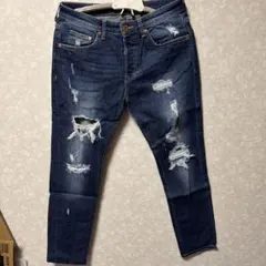 H&M スキニーデニム 32/30 ダメージ加工