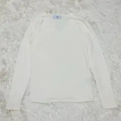 AZUL/Vネックニット/XS/薄手 シンプル オフホワイト