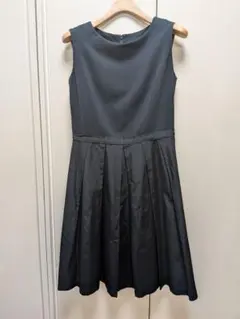 美品 組曲 異素材ドッキングワンピース フォーマル 卒業式 参観日 謝恩会 L