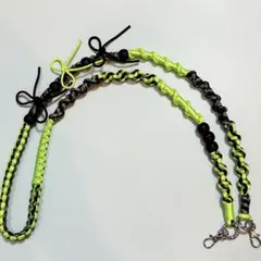 パラコード　スマホショルダーストラップ【グリーン×ブラック】（120cm）