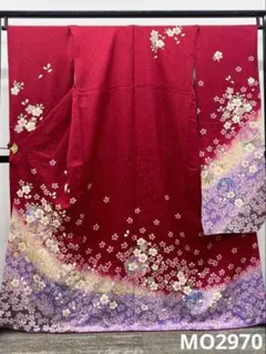 振袖 仮絵羽 舞台衣装 銀通し 絞り 辻が花 正絹 未仕立て品 MOK761 