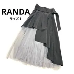 【美シルエット♡】RANDA チュールドッキングフレアスカート グレーのサムネイル