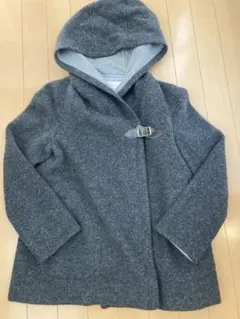 KUMIKYOKU フード付きグレーウールコート S2