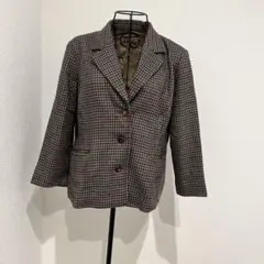 レディース 千鳥格子 テーラードジャケット Lサイズ相当 クラシック ジャケット