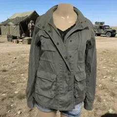 ミリタリージャケット カーキ モッズ風 ストリート 羽織り フードなし