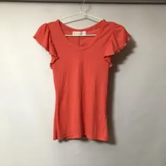 ［美品］31 Son de mode フリル袖 リブTシャツ カットソー 赤系