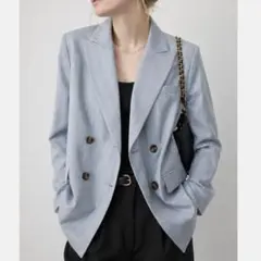 新品 H&M☆大人気完売商品☆ダブルブレストジャケット ライトダスティブルー S