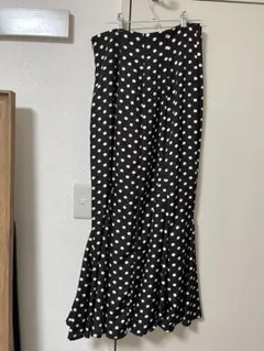 SNIDEL 黒白水玉　マイメードロングスカート　秋冬　スナイデル　美品