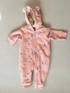 GAP 花柄ピンクフード付きジャンプスーツ　3〜6m