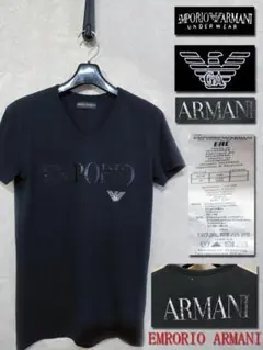 エンポリオアルマーニ ブラック Vネック Tシャツ no129