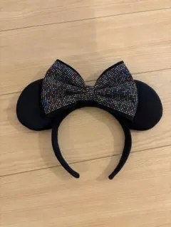 【人気】ディズニー カチューシャ ミニーマウス カラフル スタッズ ブラック