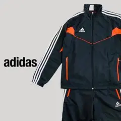 【美品】アディダス トラックスーツ 上下セット Y2K 黒 オレンジ S