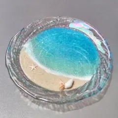 【 海のプレート No.3583 】エポキシレジン オーシャンアート アート