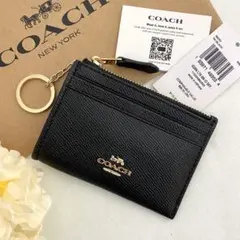 新品　正規品☆COACH(コーチ)メンズ　ブラック レザー コインケース