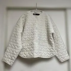 ZARA ハートキルティングジャケットS アイボリー