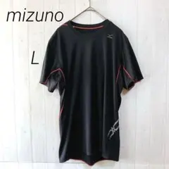 ミズノ　半袖Ｔシャツ　ブラック　レッド　Ｌサイズ　レディース
