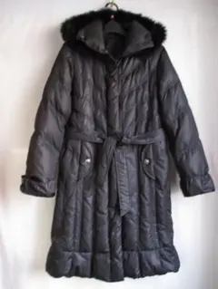 ダウンジャケット　ダウンコート　リアルファー　ブルーフォックス　ブラック　M