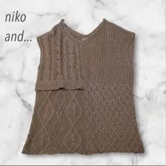 ニコアンド ざっくり編み ニットベスト 秋冬 レイヤード映え 立体デザイン