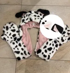 101匹わんちゃん ダルメシアン マフラーファンキャップ パッチン付 セット