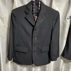 size 130フォーマルスーツ 黒のストライプ セット