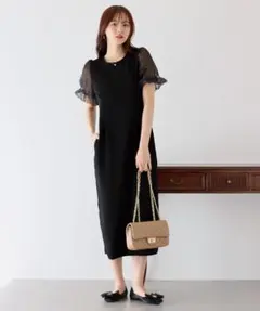 BLUEEAST バルーンスリーブジャガードワンピースMのサムネイル