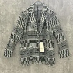 ✨新品✨ セデュイール L テーラードジャケット 薄手 羽織り チェック 綿 絹