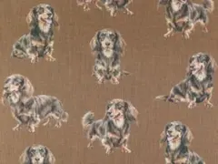 【ゆきちゃん限定】X2570-1 ダックスフンド チョコタン ブラウン 布 1m