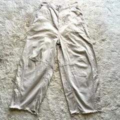 ニコアンド　イージーパンツ　デニム素材　ウエストに絞る紐あり　Lサイズ