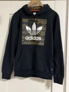adidas カモフラージュ柄 フード付きパーカー M