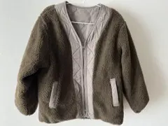 スタディオクリップ　ブラウン　リバーシブル ボアブルゾン